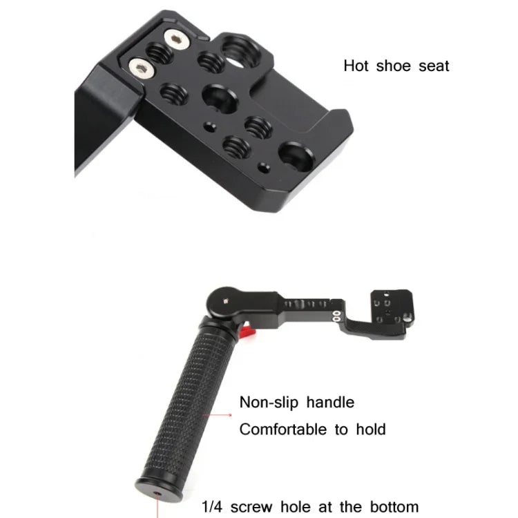 Sunnylife RO-Q9233 持ち運びタイプ角度調整可能 SLRスタビライザーハンドル DJI RONIN RS-C2 / RONIN S / SC用