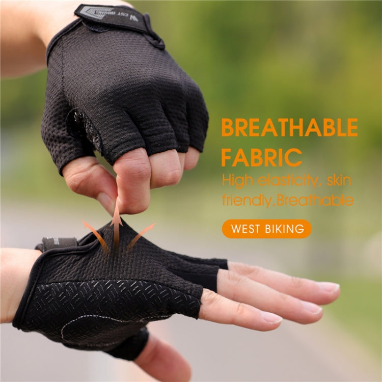 WEST BIKING YP0211218 サイクリング用通気性ショートグローブ 滑り止めハーフフィンガーグローブ, M, L, XL, 2XL