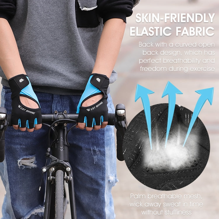 WEST BIKING YP0211217 サイクリング用通気性シリコンパームグローブ フィットネストレーニング手首ガードスポーツグローブ, M, L, XL