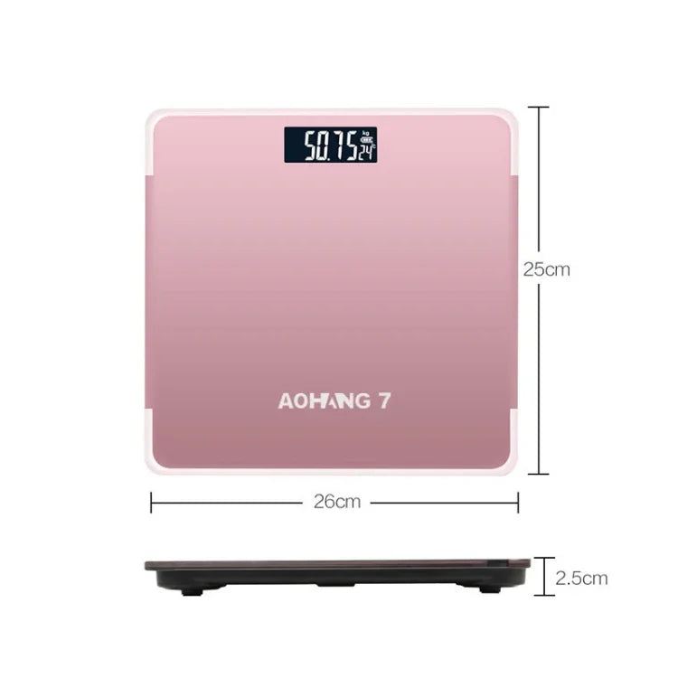 AOHANG7 家庭用精密体重計、電池式バージョン（レッド）、電池式バージョン（ローズゴールド）、電池式バージョン（光沢ブラック）