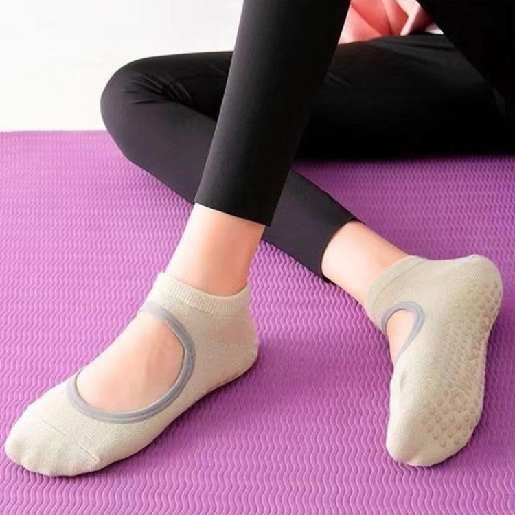 背なし滑り止めヨガダンスソックス ジム室内用フロアスポーツソックス、35-42