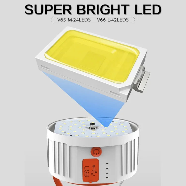 ソーラーLED電球 家庭用緊急ライト モバイル夜市ランプ、スタイル：V65 8W 24LED 2バッテリー、V65 8W 24LED 2バッテリー＋電源出力、V65 8W 24LED 2バッテリー＋リモコン、V66 8W 42LED 3バッテリー＋電源出力