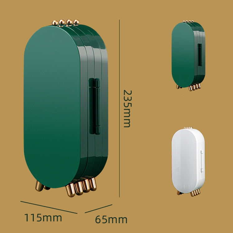 ジュエリー収納ボックス イヤリング ネックレス ブレスレット用 家庭用多機能折りたたみ式携帯ジュエリーディスプレイスタンド ホワイト、グリーン