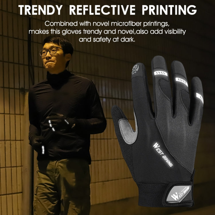 WEST BIKING YP0211209 自転車用グローブ 衝撃吸収 防滑 タッチスクリーングローブ、M、L、XL