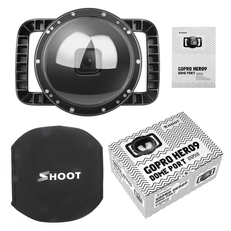 SHOOT XTGP559 ドームポート水中ダイビングカメラレンズ透明カバー ハウジングケース GoPro HERO9 Black用、GoPro HERO9 Black用
