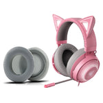 2個セット 冷感ジェルイヤーマフ スポンジスリーブイヤーマフ Razer Meng Cat ピンククリスタルエディション、北海ジャイアントモンスター V2 RGB シンフォニーヘッドホン対応、ブラック、グレー