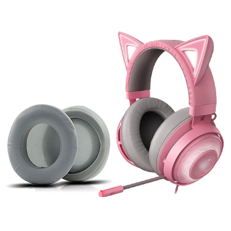 2個セット 冷感ジェルイヤーマフ スポンジスリーブイヤーマフ Razer Meng Cat ピンククリスタルエディション、北海ジャイアントモンスター V2 RGB シンフォニーヘッドホン対応、ブラック、グレー