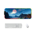 F-01 ゴム熱転写RGB発光滑り止めマウスパッド、350x900x3mm、350x900x4mm、400x900x3mm、400x900x4mm