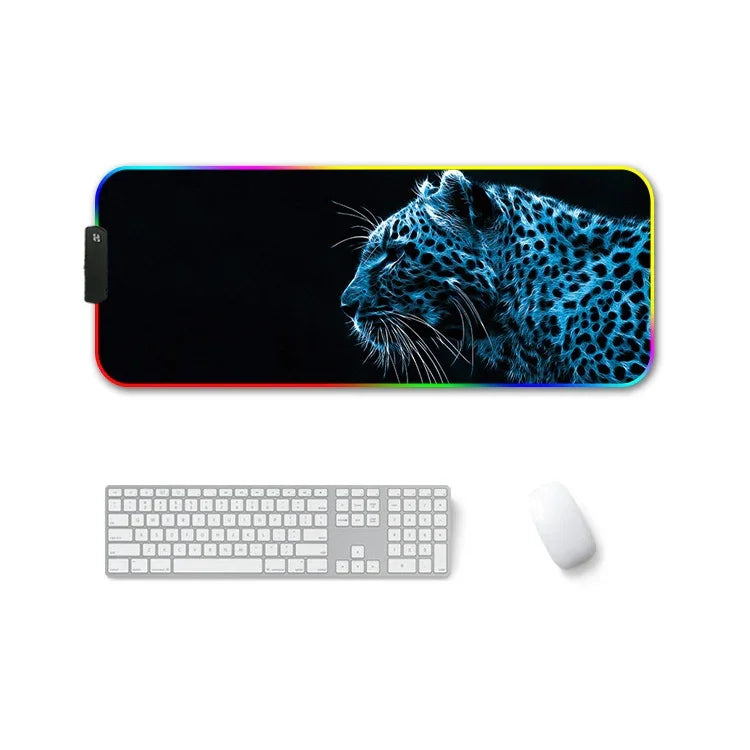 F-01 ゴム熱転写RGB発光滑り止めマウスパッド、350x900x3mm、350x900x4mm、400x900x3mm、400x900x4mm