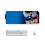 F-01 ゴム熱転写RGB発光滑り止めマウスパッド、350x900x3mm、350x900x4mm、400x900x3mm、400x900x4mm
