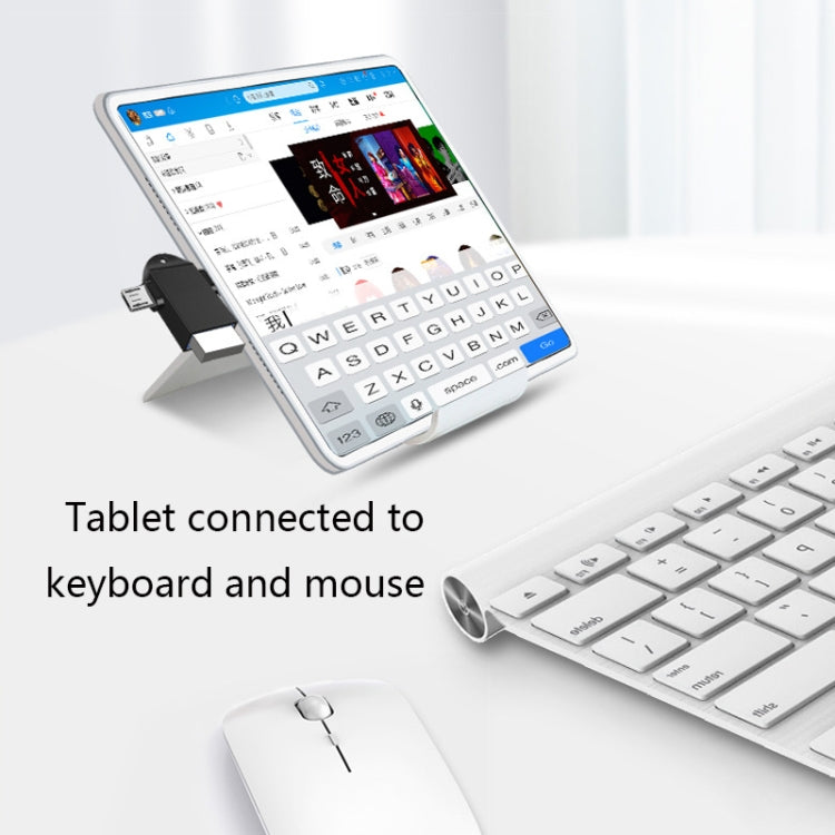 10個セット LI-09 USB 3.0 メス to USB-C / Type-C + マイクロUSB オス 多機能 OTG アダプター ストラップ付き、ブラック、ゴールド、シルバー、ローズゴールド