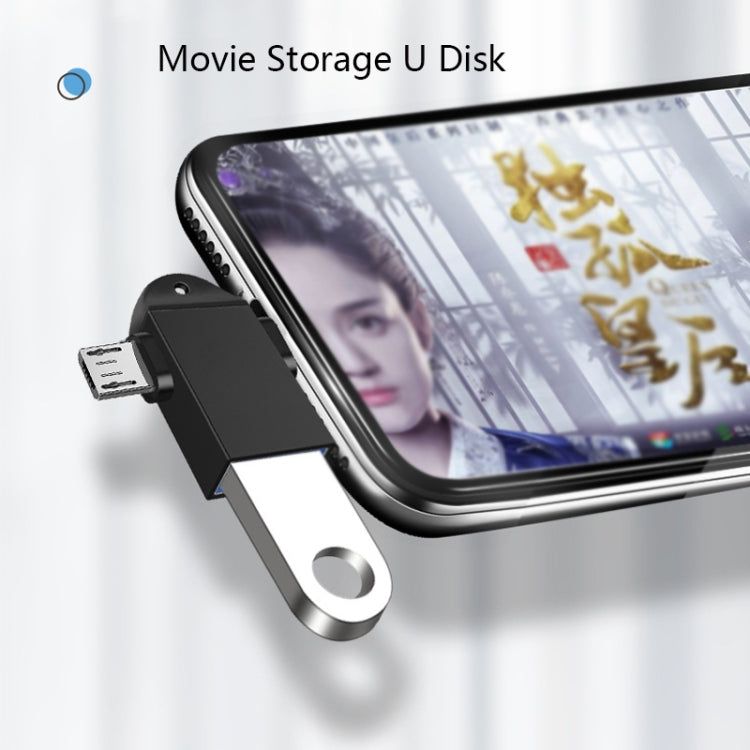 10個セット LI-09 USB 3.0 メス to USB-C / Type-C + マイクロUSB オス 多機能 OTG アダプター ストラップ付き、ブラック、ゴールド、シルバー、ローズゴールド