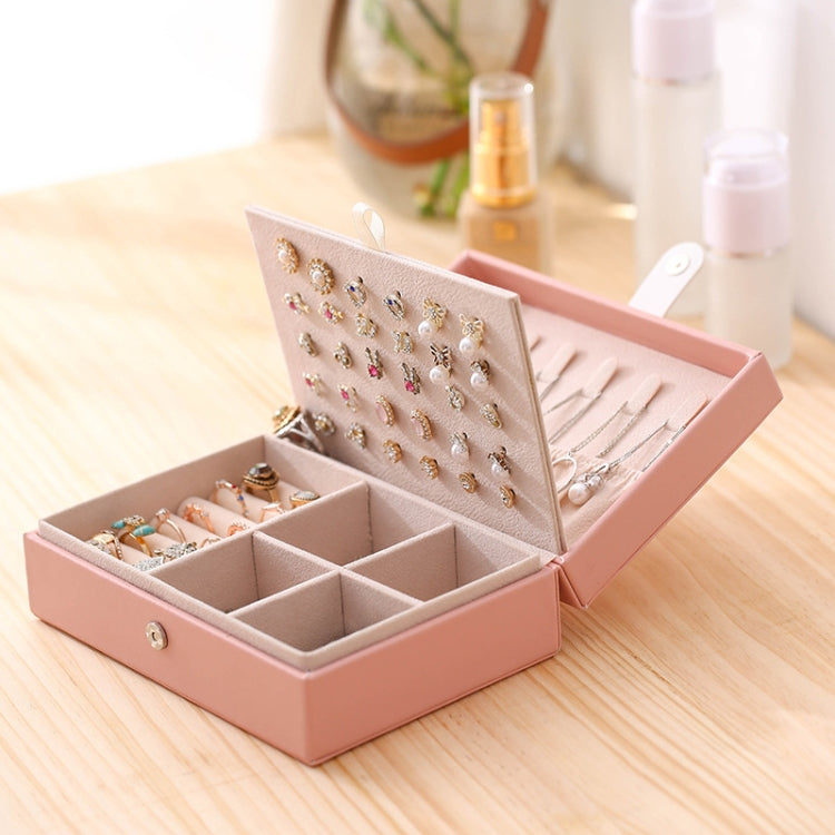 ポータブルプリンセススタイル ジュエリーボックス 小型シンプルイヤリングリング収納ボックス、16.5x11.5x5.8cm