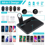 HQ-UD17 4イン1 ワイヤレス充電器 電話ホルダー充電ベース iPhone、iWatch、AirPodsおよびその他Androidフォン対応、HQ-UD17