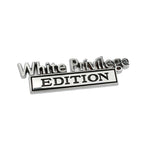 2 PCS Car Metal Leaf Board Car Logo White Privilege Edition Modified Car Body Sticker Sign, White Privilege