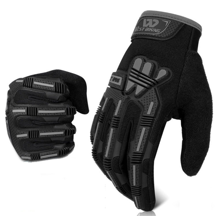 WEST BIKING YP0211208 ライディンググローブ バイク用ロングフィンガー 防滑 タッチスクリーングローブ、M、L、XL