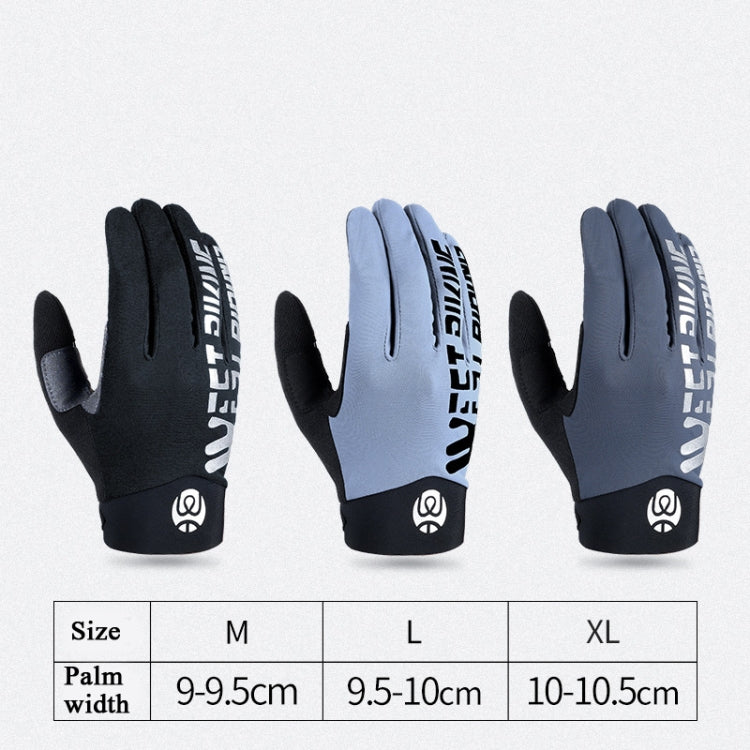 WEST BIKING YP0211214 ロングフィンガー 衝撃吸収 防滑 タッチスクリーングローブ サイクリングスポーツグローブ、M、L、XL