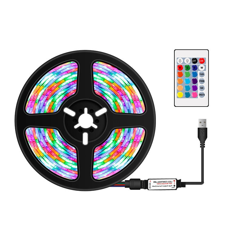 LEDライトストリップ 16色リモコンRGBライトベルト USBシンフォニーネオン装飾ソフトライトバー、3m、4m