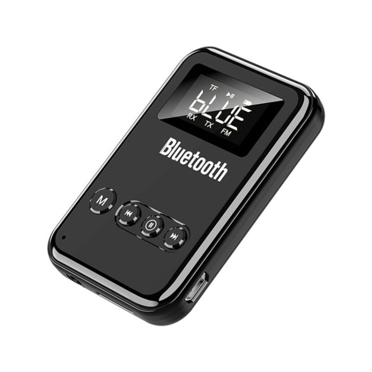 Bluetooth 5.0 レシーバー トランスミッター 2in1 アダプター コンピュータースピーカー 車載 FM、ブラック