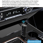 USB車載Bluetooth 5.0アダプター レシーバー FM + AUXオーディオ デュアル出力ステレオ送信機、K9 ブラック