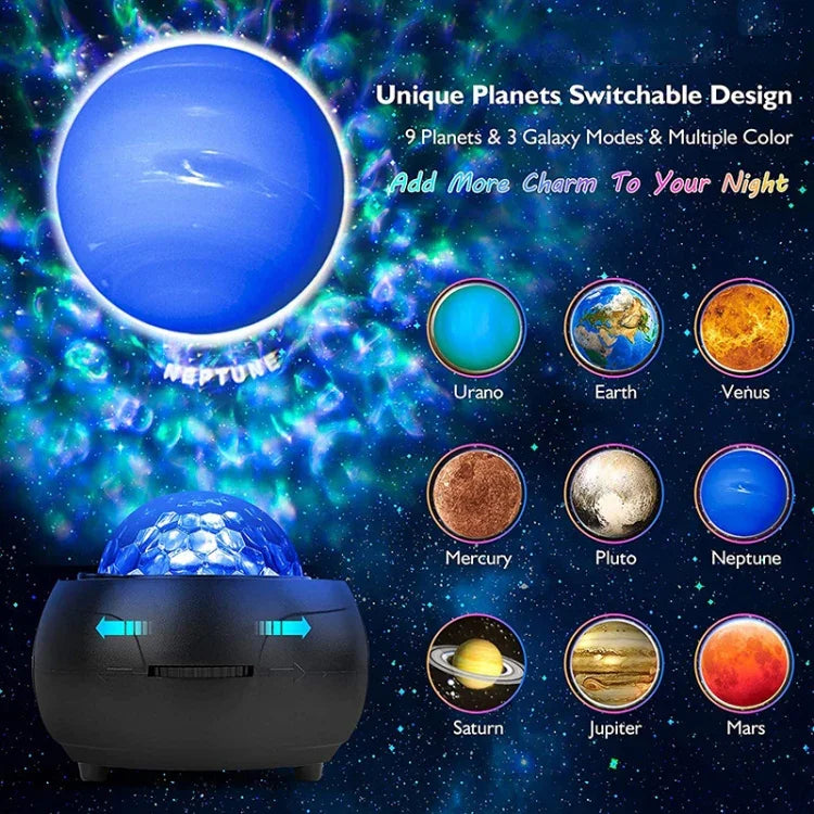 DQ-M3 LED回転星空ライト Bluetooth音楽 プラネット オーシャンプロジェクター TFカード対応、スタイル：USB＋Bluetooth、バッテリー＋Bluetooth