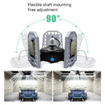 LED工業用採掘ライト 防水ライトセンサー 折りたたみ式三葉ガレージランプ、60W、80W、100W