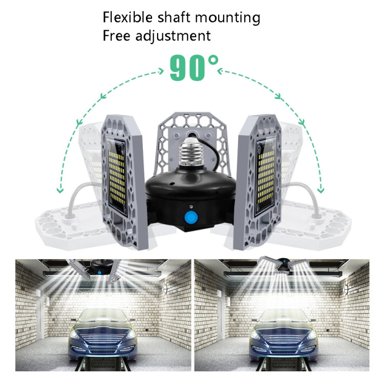 LED工業用採掘ライト 防水ライトセンサー 折りたたみ式三葉ガレージランプ、60W、80W、100W