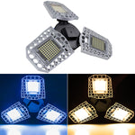 LED工業用採掘ライト 防水ライトセンサー 折りたたみ式三葉ガレージランプ、60W、80W、100W
