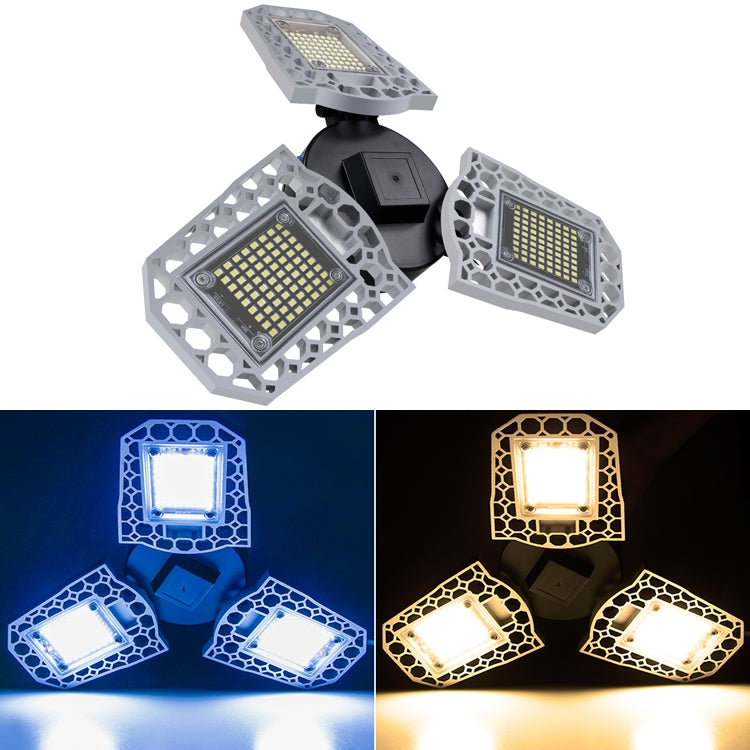 LED工業用採掘ライト 防水ライトセンサー 折りたたみ式三葉ガレージランプ、60W、80W、100W