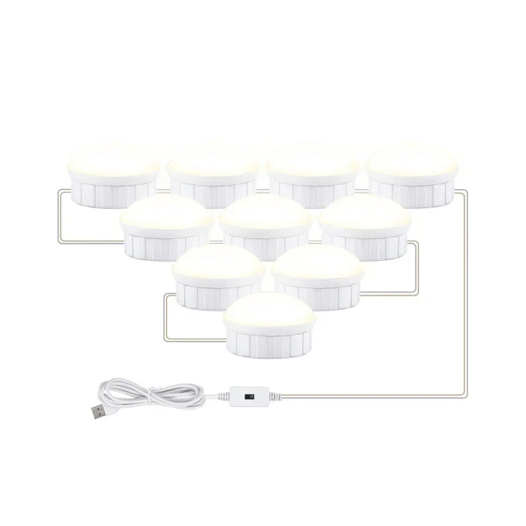 LEDメイクアップミラーライト 美容用補助光 ハンドスイープセンサー付きミラー前照明、2灯、6灯、10灯、14灯