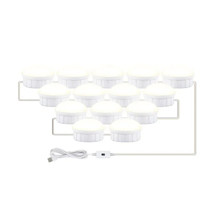 LEDメイクアップミラーライト 美容用補助光 ハンドスイープセンサー付きミラー前照明、2灯、6灯、10灯、14灯