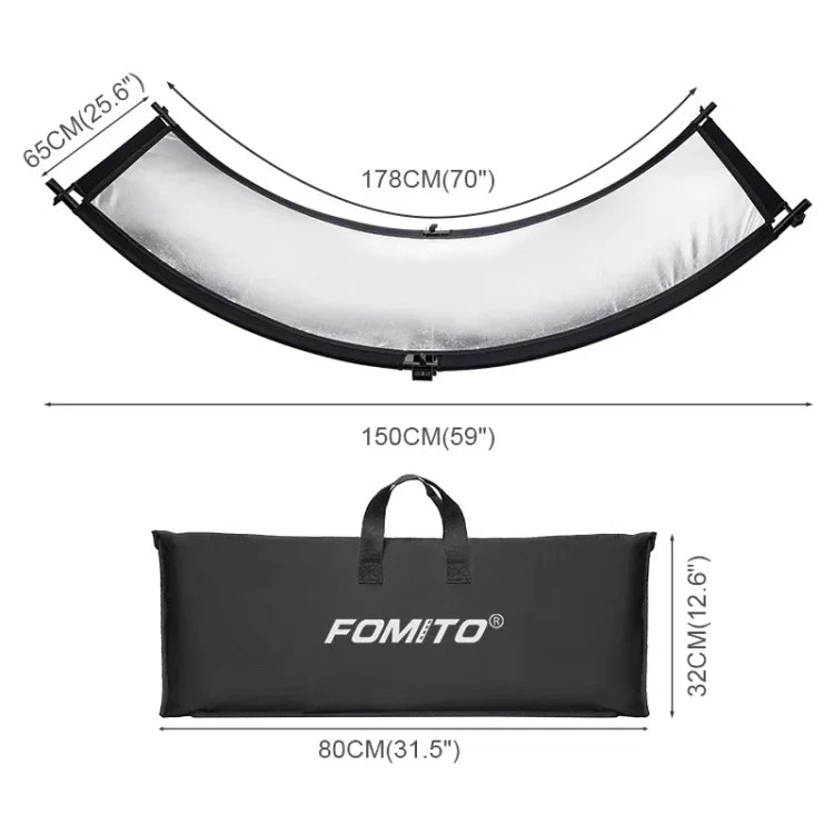 FOMITO U字型カーブ フォトスタジオリフレクターボード 4in1 ゴールド シルバー ホワイト ブラック リフレクティブボード、U字型 4in1