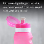 XC-282 600ml Silicone Folding Cup Out Camping Cycling Sports Kettle, White, Pink, Blue, Grapefruit Color