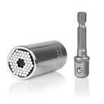 ユニバーサルトルクレンチヘッドセット ソケットスリーブ 7-19mm 電動ドリルラチェットブッシングスパナキー マジックマルチハンドツール、7-19mmレンチ