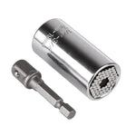 ユニバーサルトルクレンチヘッドセット ソケットスリーブ 7-19mm 電動ドリルラチェットブッシングスパナキー マジックマルチハンドツール、7-19mmレンチ