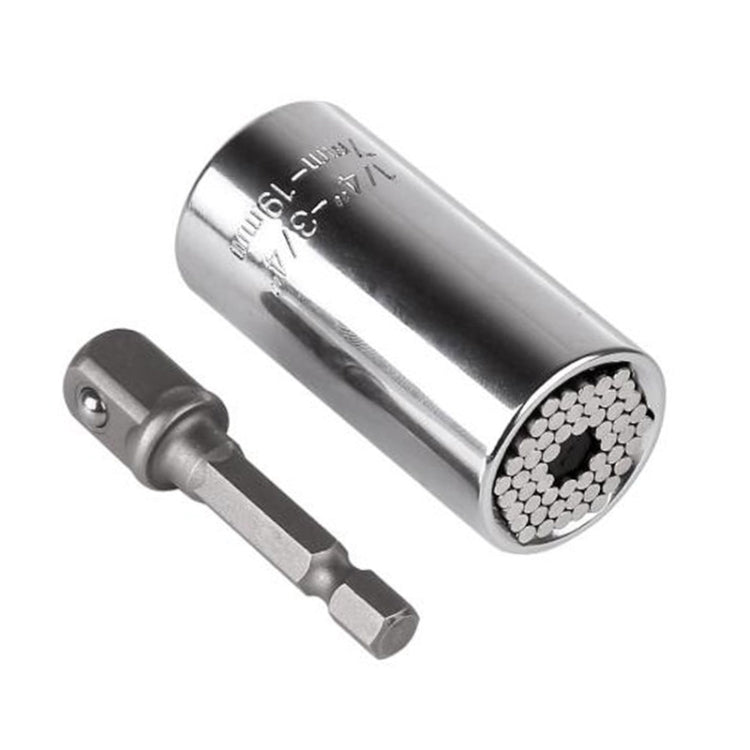 ユニバーサルトルクレンチヘッドセット ソケットスリーブ 7-19mm 電動ドリルラチェットブッシングスパナキー マジックマルチハンドツール、7-19mmレンチ
