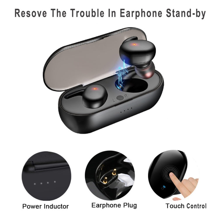 Y30 ワイヤレス Bluetooth 5.0 インイヤーミニイヤホン ブラック、ホワイト、デジタルディスプレイブラック