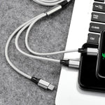 2個セット ZZ034 USBから8ピン＋USB-C / タイプC＋マイクロUSB 3-in-1 急速充電ケーブル, スタイル:, 5A スーパー高速-ブラック, ミニ-シルバー, ミニ-レッド, ミニ-ブルー, ミニ-ブラック
