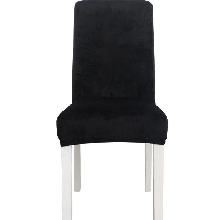 Simple Soft High Elastic Thickening Velvet Semi-Interior Chair Cover Hotel Chair Cover, Coffee Gray, Yellow Green, Wine Red, Navy, Black, Dark Green, White, Peacock Blue, Light Gray, Carbon Gray, Camel, Royal Blue, Beige, Grape Purple, Red, Orange     ...