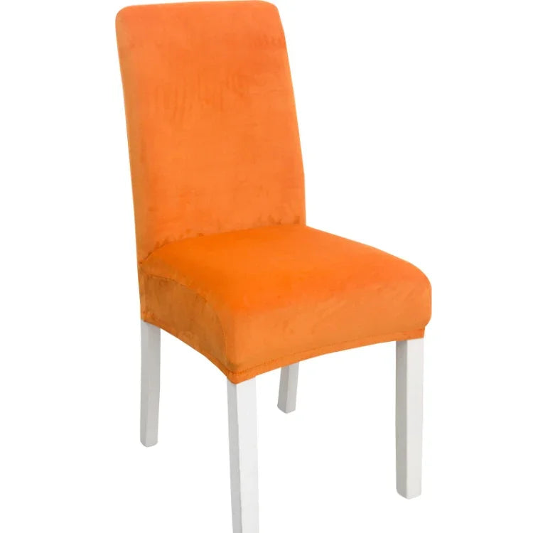 Simple Soft High Elastic Thickening Velvet Semi-Interior Chair Cover Hotel Chair Cover, Coffee Gray, Yellow Green, Wine Red, Navy, Black, Dark Green, White, Peacock Blue, Light Gray, Carbon Gray, Camel, Royal Blue, Beige, Grape Purple, Red, Orange     ...