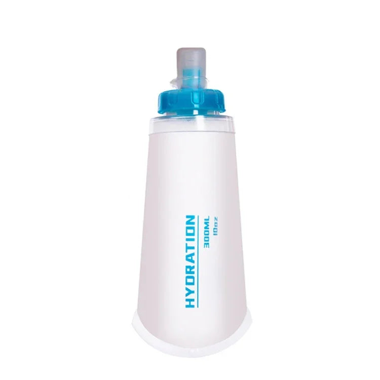 AFISHTOUR TPU Outdoor Sports Soft Water Bag Marathon Water Bottle Folding Water Bag, Capacity:, 400ml (Blue), 400ml (Transparent), 300ml (Blue), 300ml (Transparent)