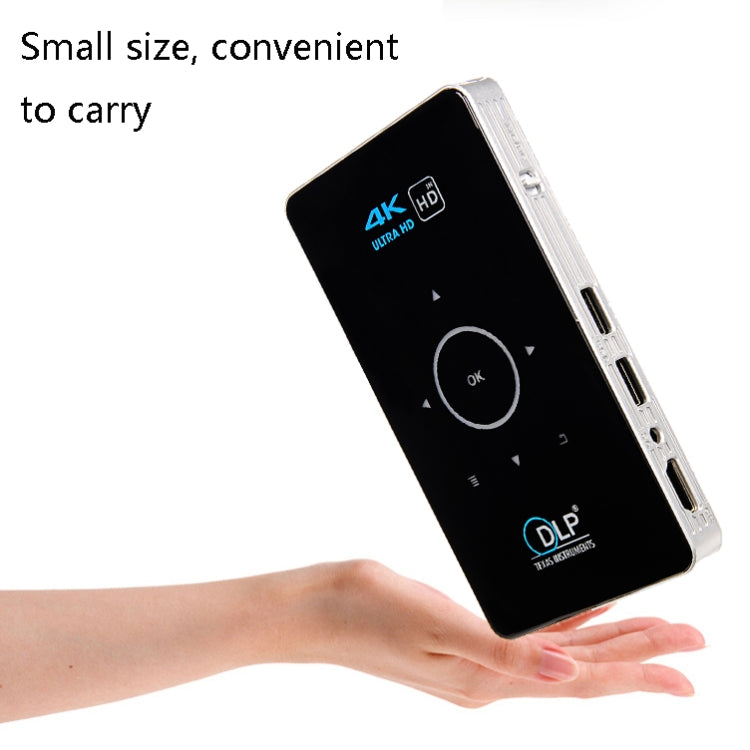 C6 1G+8G Androidシステム インテリジェント DLP HD ミニプロジェクター ポータブルホームスマホプロジェクター、USプラグ（ブラック）、EUプラグ（ブラック）、UKプラグ（ブラック）、AUプラグ（ブラック）、USプラグ（ホワイト）、AUプラグ（ホワイト）