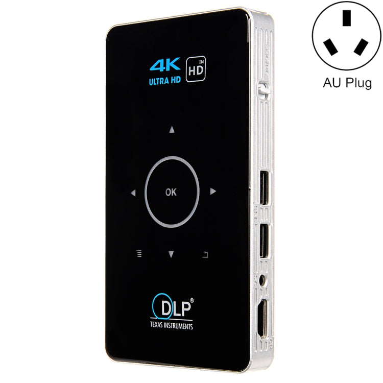 C6 1G+8G Androidシステム インテリジェント DLP HD ミニプロジェクター ポータブルホームスマホプロジェクター、USプラグ（ブラック）、EUプラグ（ブラック）、UKプラグ（ブラック）、AUプラグ（ブラック）、USプラグ（ホワイト）、AUプラグ（ホワイト）