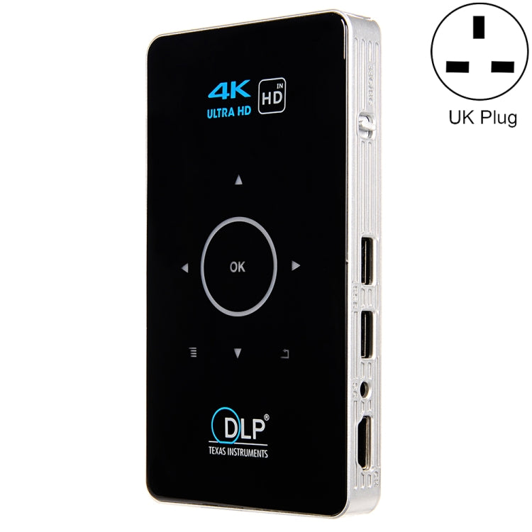 C6 2GB+32GB Androidスマート DLP HD プロジェクター ミニワイヤレスプロジェクター、USプラグ（ブラック）、EUプラグ（ブラック）、UKプラグ（ブラック）、AUプラグ（ブラック）、USプラグ（ホワイト）、UKプラグ（ホワイト）、AUプラグ（ホワイト）