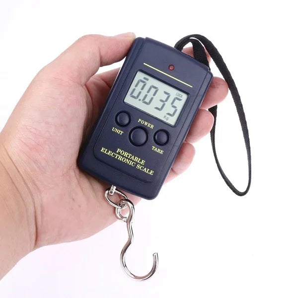 10g ミニデジタル釣りスケール トラベル用計量スチールヤード 吊り下げ式電子フックスケール キッチン計量ツール 容量：40kg バックライトなし40kg バックライト付き40kg
