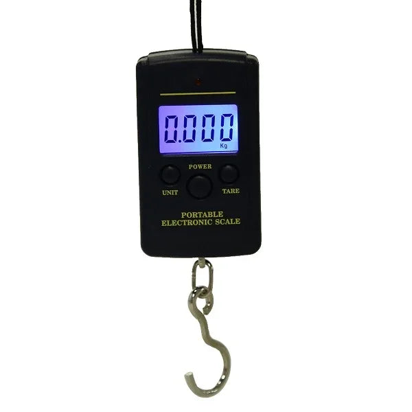 10g ミニデジタル釣りスケール トラベル用計量スチールヤード 吊り下げ式電子フックスケール キッチン計量ツール 容量：40kg バックライトなし40kg バックライト付き40kg