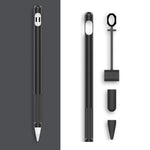 2セット 4イン1 スタイラスシリコン保護カバー + 紛失防止ロープセット Apple Pencil 1用、翡翠ホワイト、インクブラック、ミントグリーン、フレッシュピンク、レッド、ミッドナイトブルー、ビジネスグレー