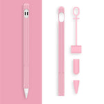 2セット 4イン1 スタイラスシリコン保護カバー + 紛失防止ロープセット Apple Pencil 1用、翡翠ホワイト、インクブラック、ミントグリーン、フレッシュピンク、レッド、ミッドナイトブルー、ビジネスグレー