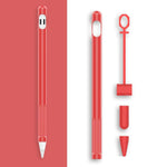 2セット 4イン1 スタイラスシリコン保護カバー + 紛失防止ロープセット Apple Pencil 1用、翡翠ホワイト、インクブラック、ミントグリーン、フレッシュピンク、レッド、ミッドナイトブルー、ビジネスグレー