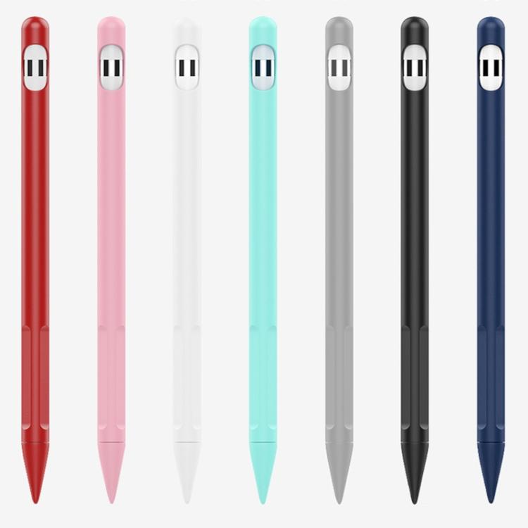 2セット 4イン1 スタイラスシリコン保護カバー + 紛失防止ロープセット Apple Pencil 1用、翡翠ホワイト、インクブラック、ミントグリーン、フレッシュピンク、レッド、ミッドナイトブルー、ビジネスグレー